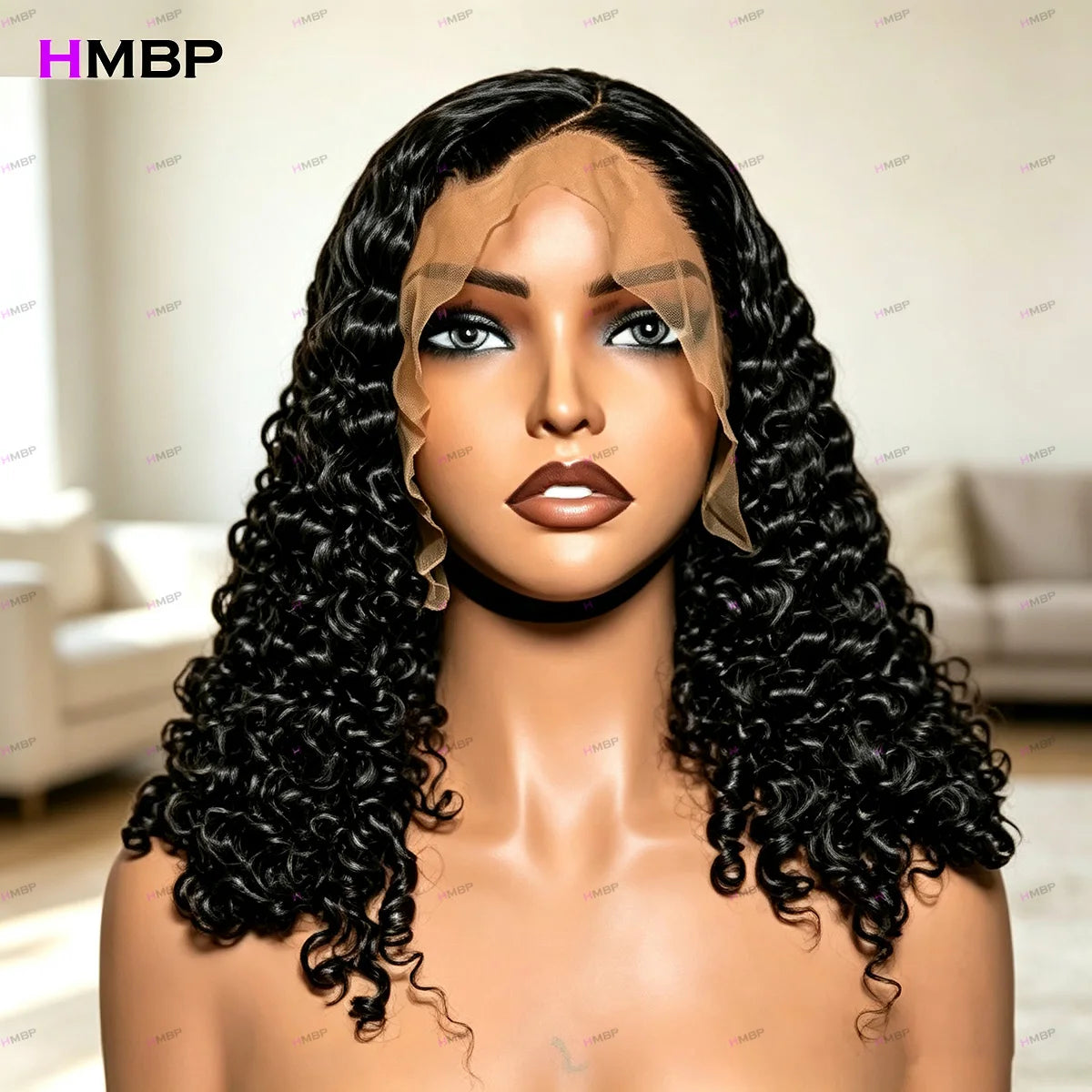 7x7 HD Lace Frontal Water Wave Curly Human Hair Wigs Pre Plucked Natural Hairline Ready to Wear Natural Soft For Women Daily Use