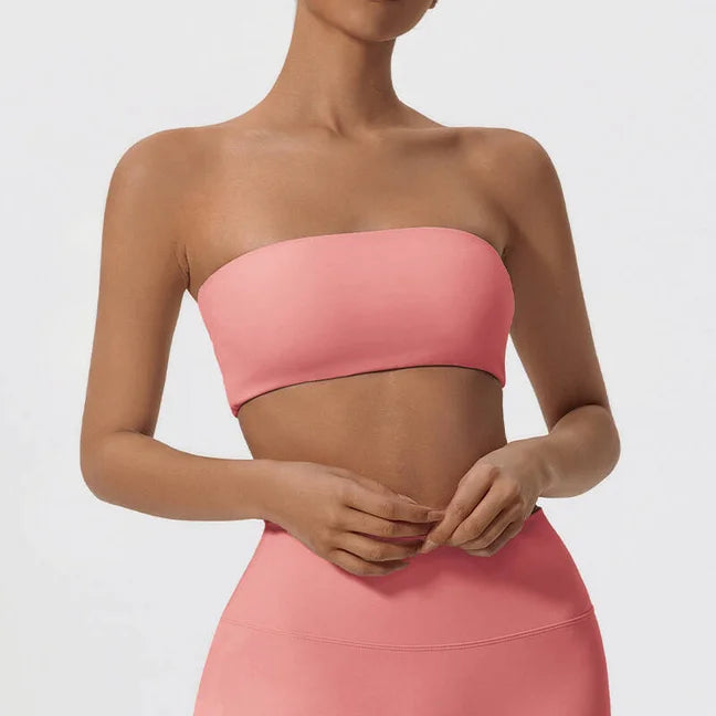 Strapless Sports Bra Gym Crop Top Women Quick-Drying Yoga Clothes Women Tube Bra Fitness Chest Wrap Underwear Workout Bra Female