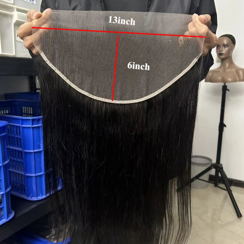 Human Hair 13x6 Lace Frontal Pre Plucked with Baby Hair 150% Density 10-22'' 2x6 Lace Closure Remy hair for Women Natural Color