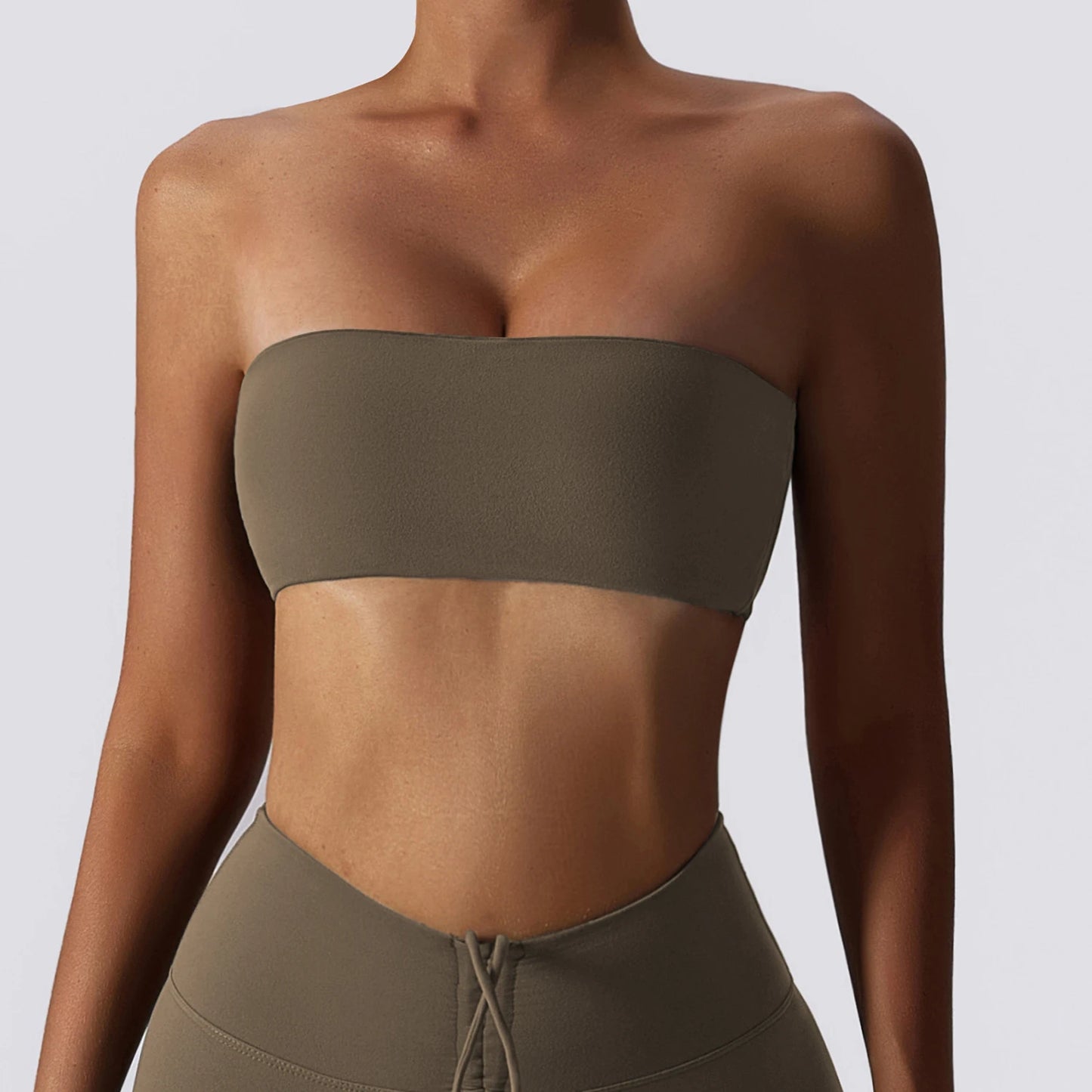 Strapless Sports Bra Gym Crop Top Women Quick-Drying Yoga Clothes Women Tube Bra Fitness Chest Wrap Underwear Workout Bra Female