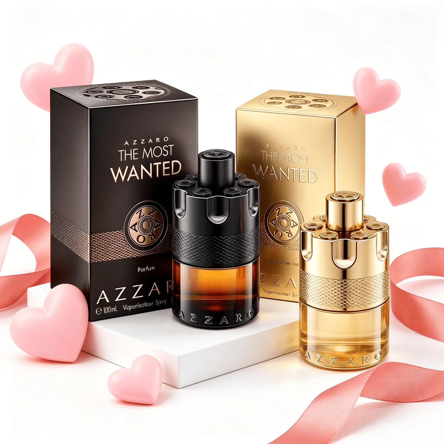 Azzaro The Most Wanted Eau de Parfum Intense, Black-gold Gun Design, Tobacco Amber Woody Fragrance, Maximum Longevity Seductive Scent, Luxury Mens Cologne for Date Night
