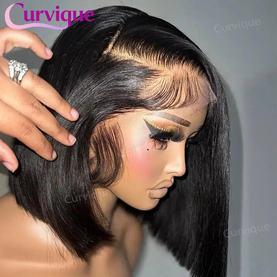 Short Bob Wigs Human Hair 13x6 Bone Straight HD Lace Front Wig 4x4 5x5 Lace Closure Wig Human Hair Wigs For Woman Natural Hair