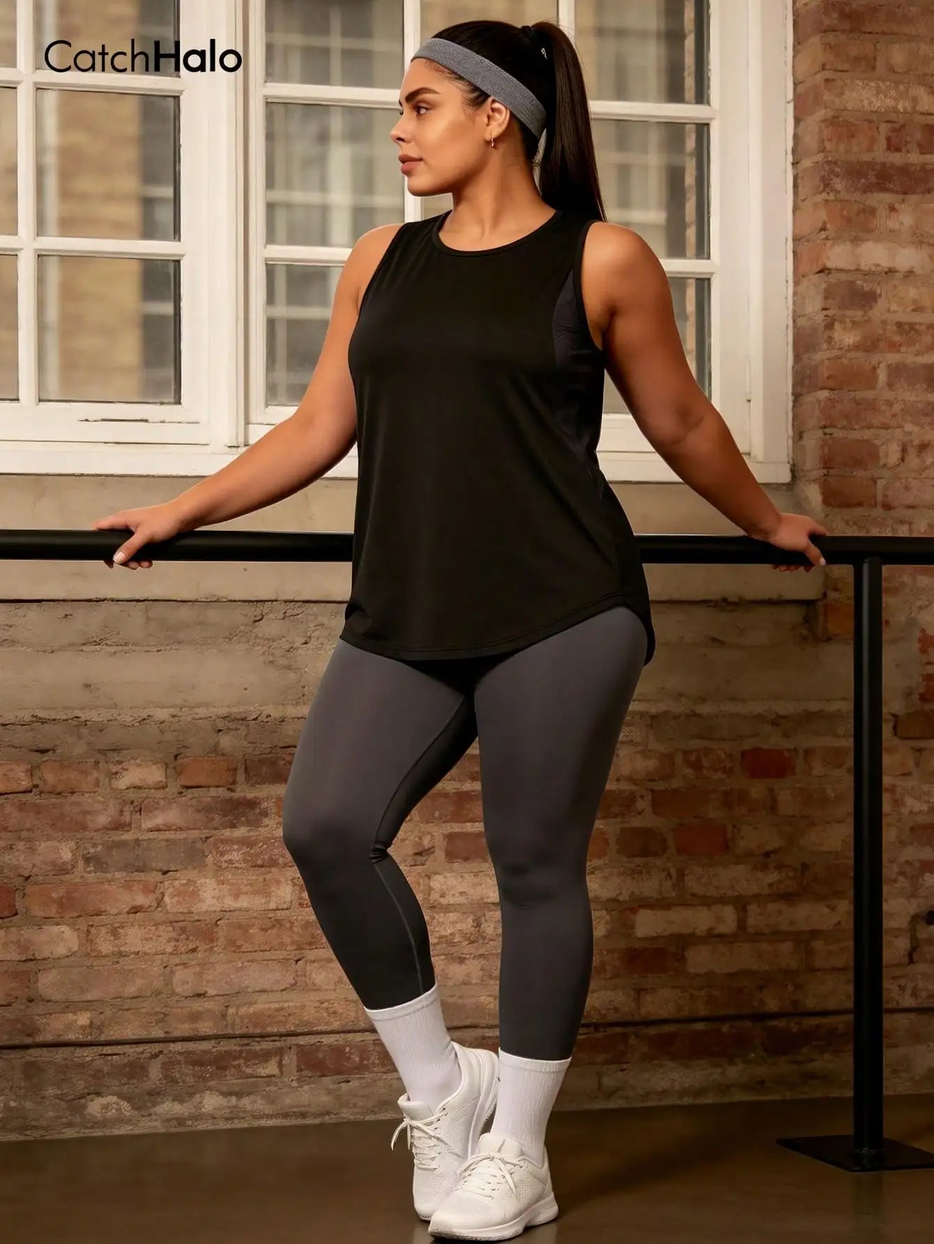 Plus Size Mesh Tank Top Women Breathable Loose Fit Gym Top Sleeveless Yoga Shirt Sweat Wicking Summer Sports Activewear