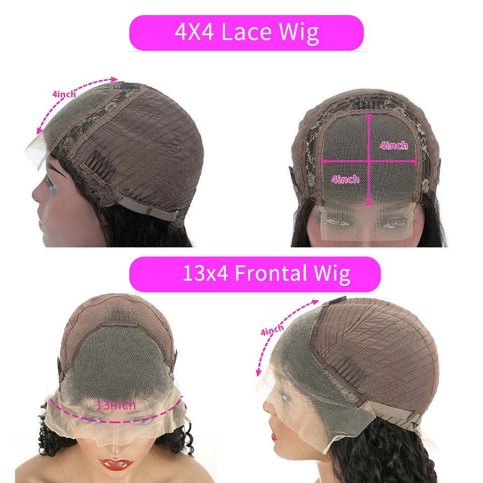 Burmese Hair Body Wave 4x4 Transparent Lace Closure Human Hair Wig 30 Inch 13x4 Lace Front Wig Pre-Plucked With Baby Hair