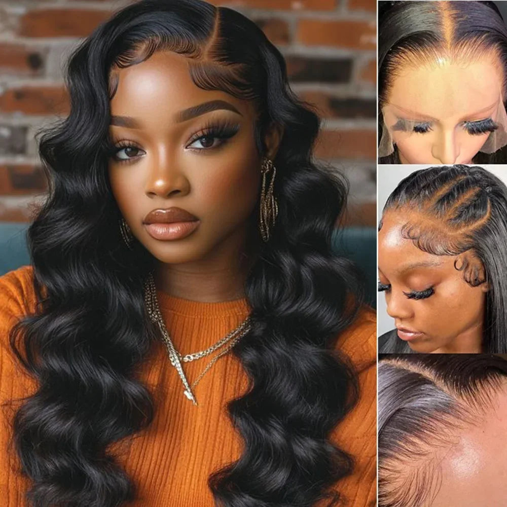 Burmese Hair Body Wave 4x4 Transparent Lace Closure Human Hair Wig 30 Inch 13x4 Lace Front Wig Pre-Plucked With Baby Hair