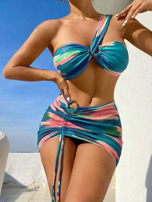 Gradient Color Three-piece Bikini Lingerie Fashion