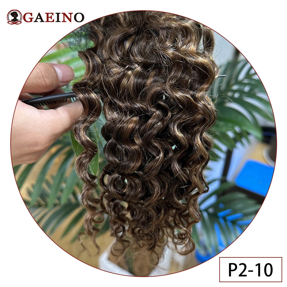 Water Wave Tape in Human Hair Extension Brazilian Hair Skin Weft Tape in Curly Human Hair 20 Pcs/Set Black Brown Blonde Color