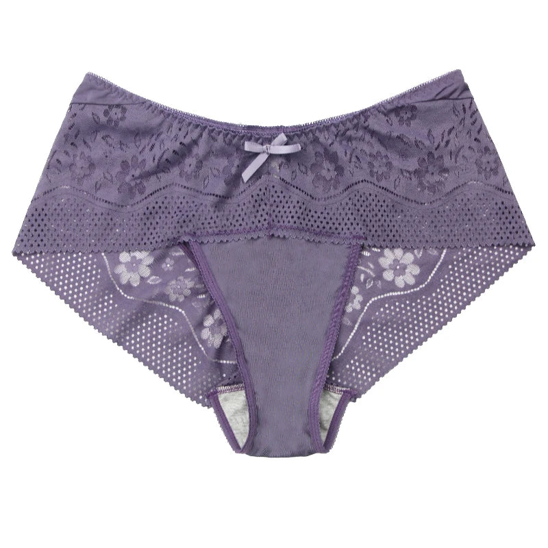 DaiNaFang New Plus Size Underwear Women Sexy Transparent Lace Modal Cotton Panties High Waist Large Lingerie