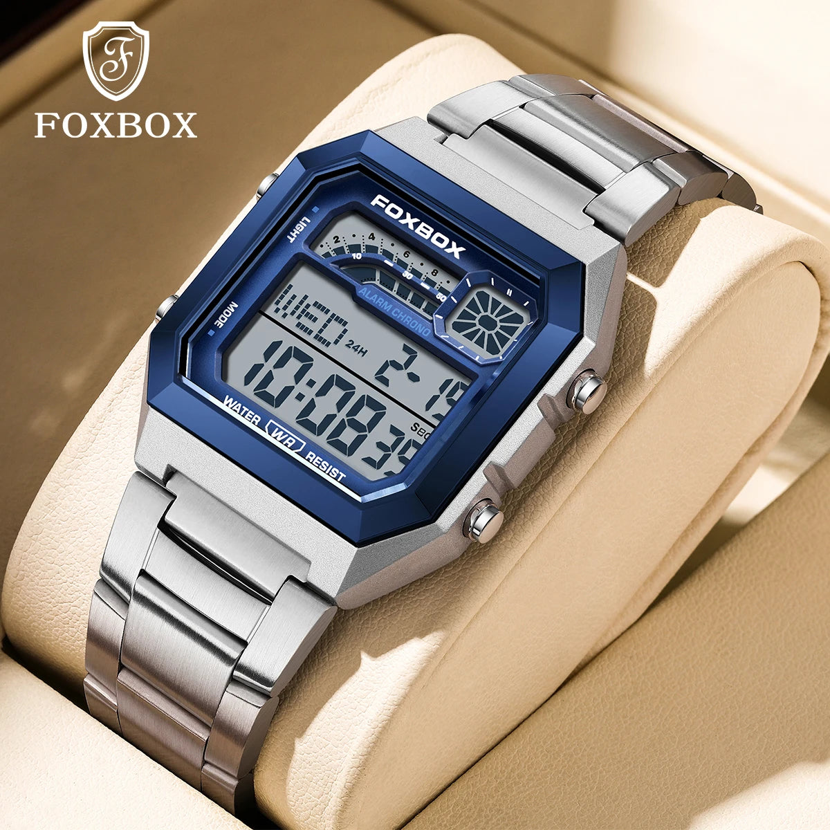 FOXBOX Fashion Luxury Digital Man Watch Casual Sports Date Waterproof Luminous Watches for Men Movement Electronic Watches Male