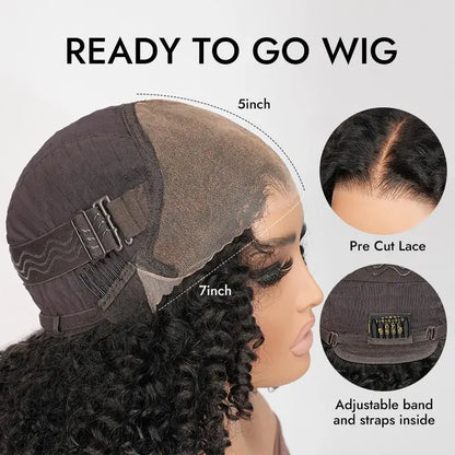 Alipearl Hair New Curly Wave Wig Glueless Pre Bleached Pre Cut 7x5 Ready To Go Closure Wig Human Hair With Pre Plucked Hairline