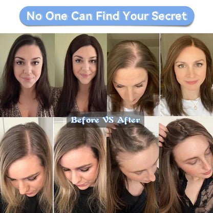 12 Inch Light Brown Ombre Middle Part Lace Front Topper 100% Remy Human Hair Topper Hair Pieces with Clips Extensions for Women