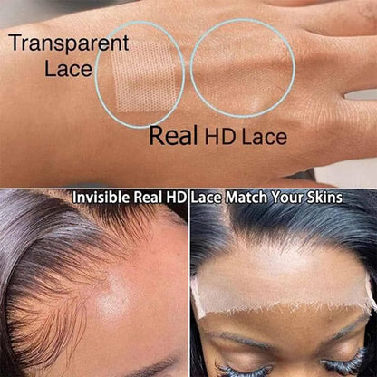 180/250 Density Ombre #613 Color 13x6 HD Transparent Lace Frontal Layered Wig Remy Brazilian Human Hair Pre Plucked Straight Wig