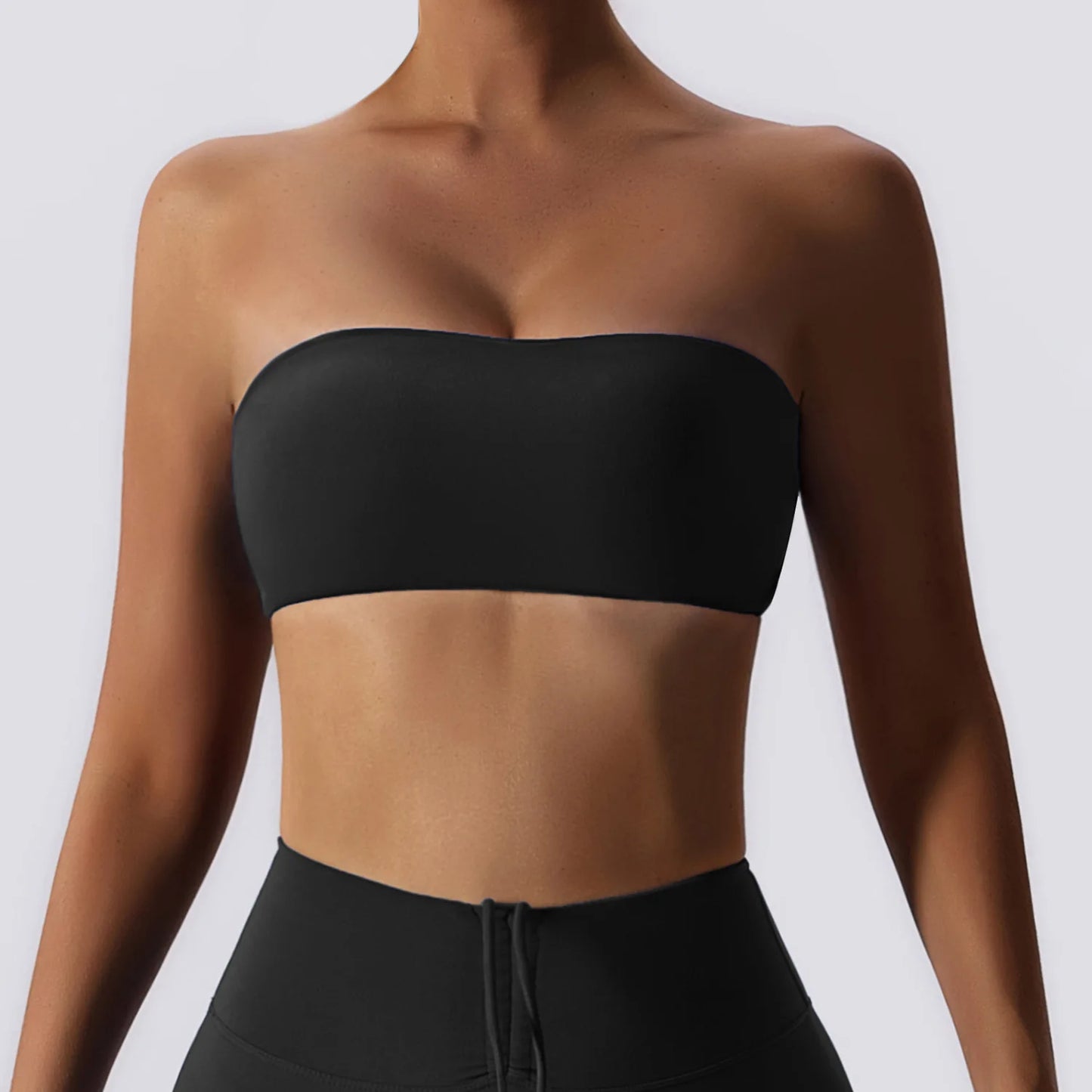 Strapless Sports Bra Gym Crop Top Women Quick-Drying Yoga Clothes Women Tube Bra Fitness Chest Wrap Underwear Workout Bra Female