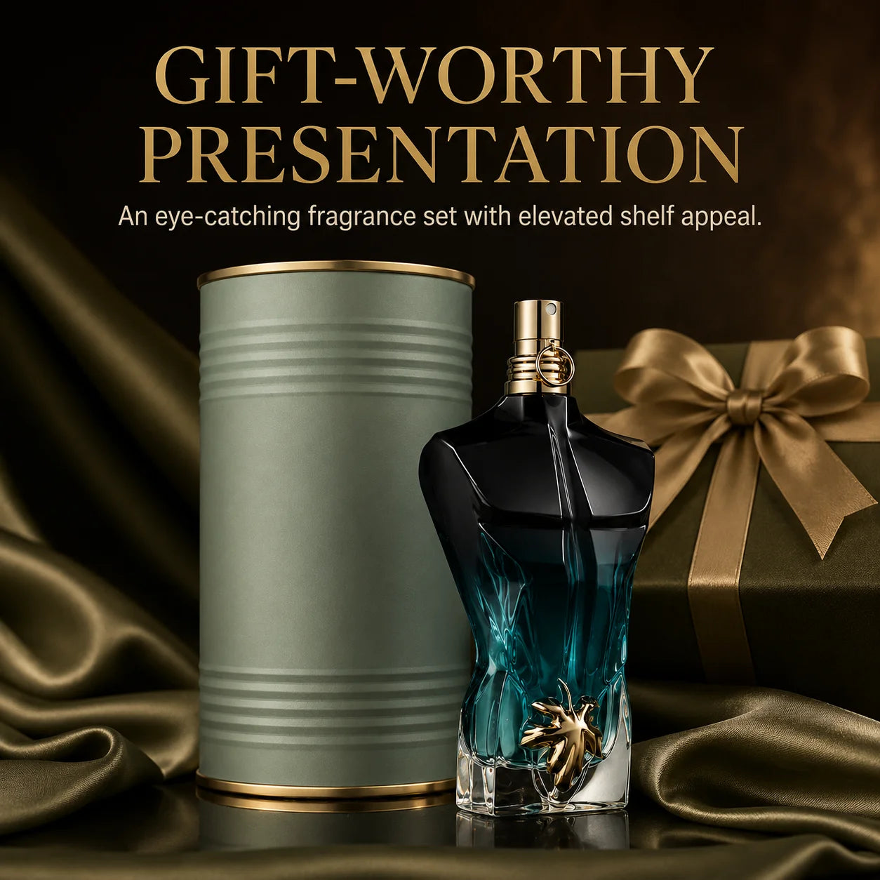 Premium Luxury Black Blue Torso Men Perfume 100ml 3.4oz CologneSpray Fresh Aquatic Scent Masculine LongLasting Metal Tin Gift Box