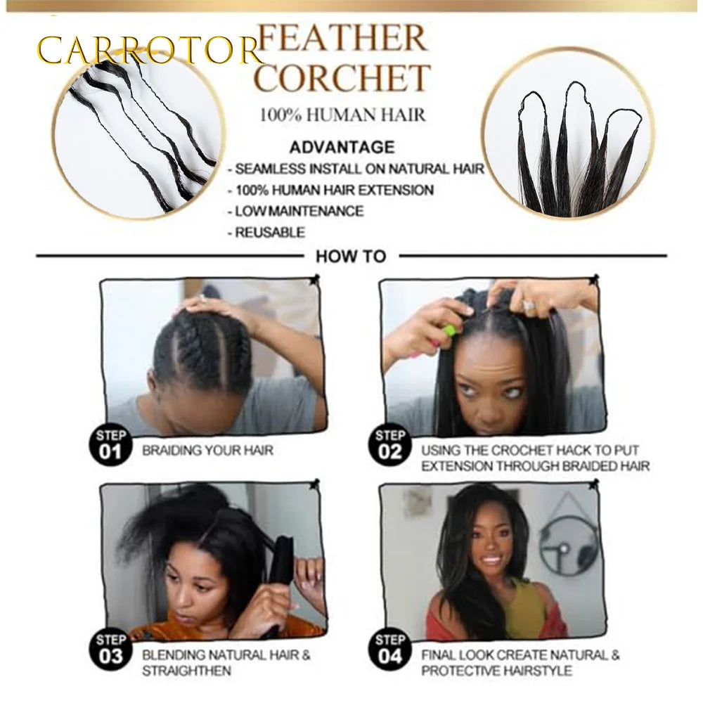 Pre Separated Crochet Hair Body Wave Crochet Human Hair for Black Women Extensions Human Hair Water Wave Bundles Knotless Hair
