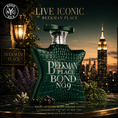 Bond No.9 Beekman Place Eau De Parfum 100ml for Men Long Lasting Luxury Niche Perfume Spray Fresh Citrus Lavender Blackcurrant Jasmine Woody Amber Musk Daily Wear Travel Gift