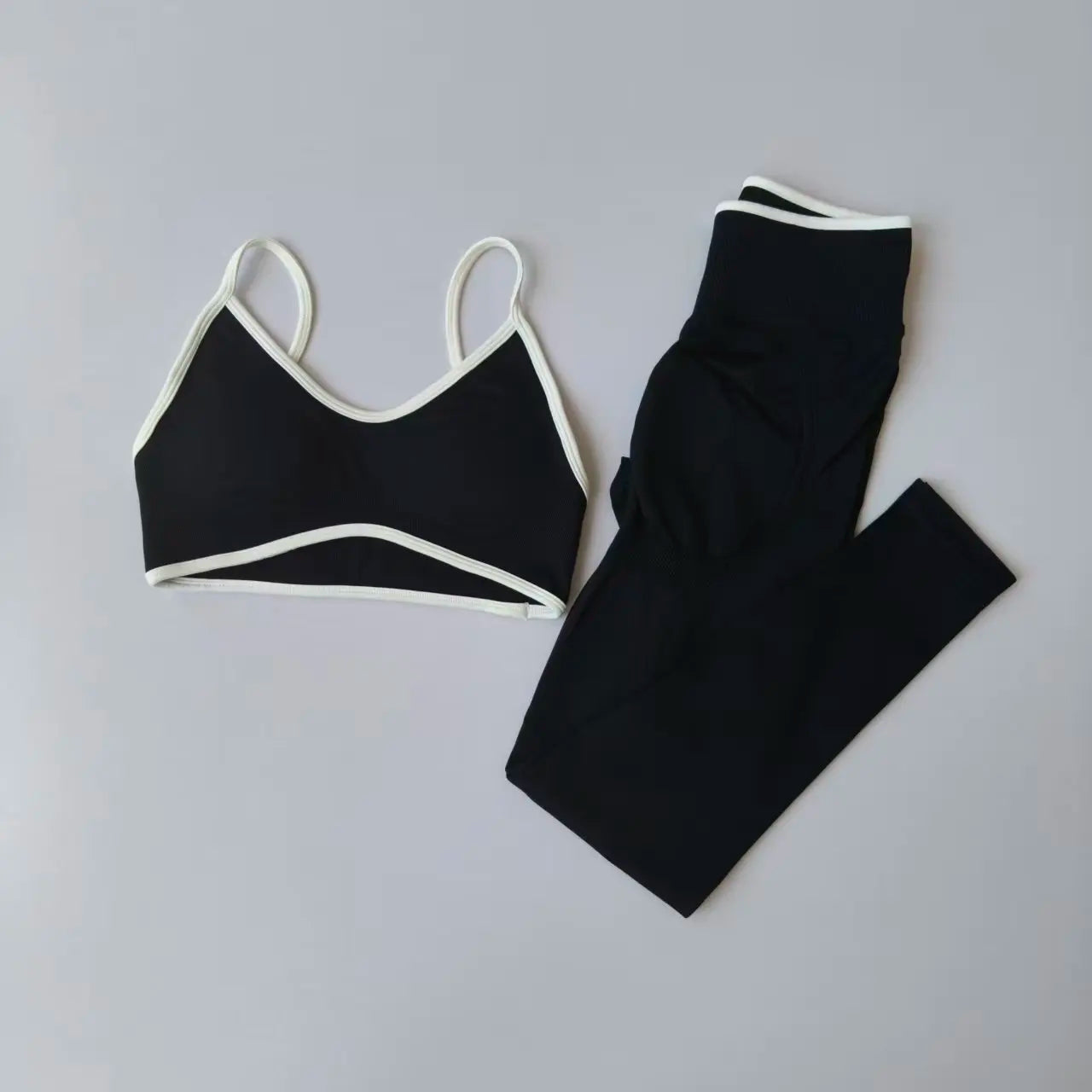 Seamless 2PCS Legging Sets Women's Strappy Sports Bras and Leggings High Waist Fitness Sculpt Leggings Running Pants Gym Suits