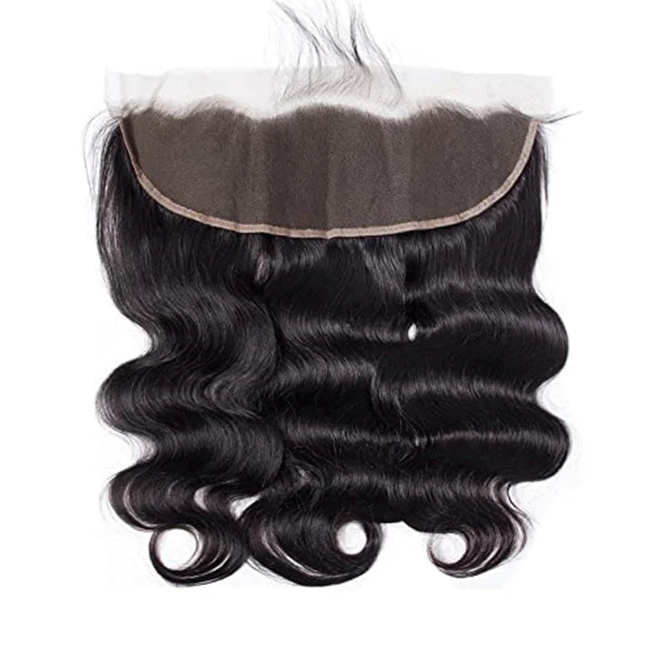 Body Wave Human Hair Bundles with Frontal Malaysian Virgin Hair Weave 3 Bundles with 13x4 Lace Frontal Hair Natural Black
