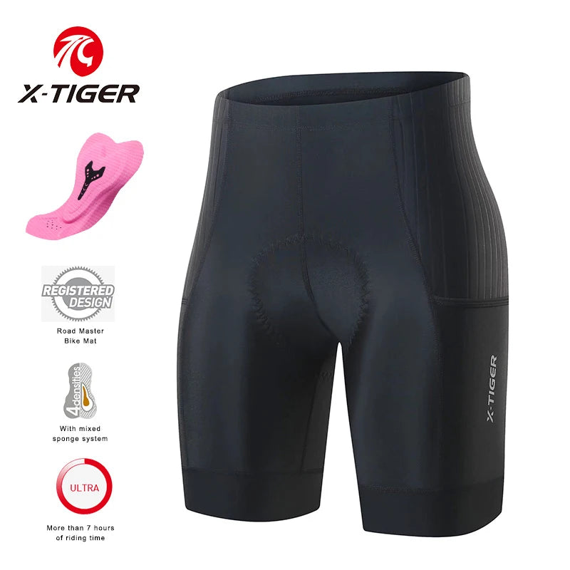 X-Tiger Cycling Shorts Bike Tights Pro Bicycle Shorts Breathable Lycra Sports Women MTB Road Biking Shorts 7 Hours Riding