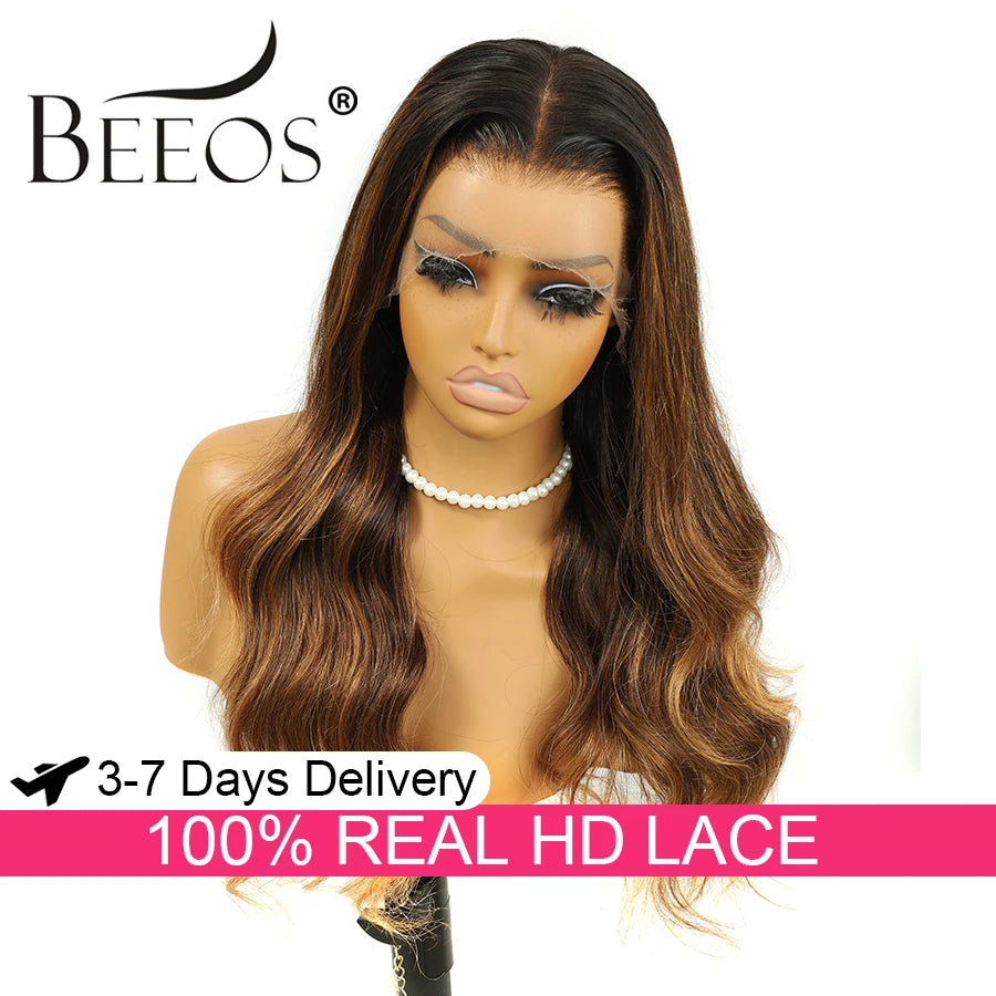 250% 13X6 HD Transparent Lace Full Frontal Wigs Body Wave Human Hair Wigs Blonde Wig 100% Human Hair HD Lace Wigs Brazilian Hair