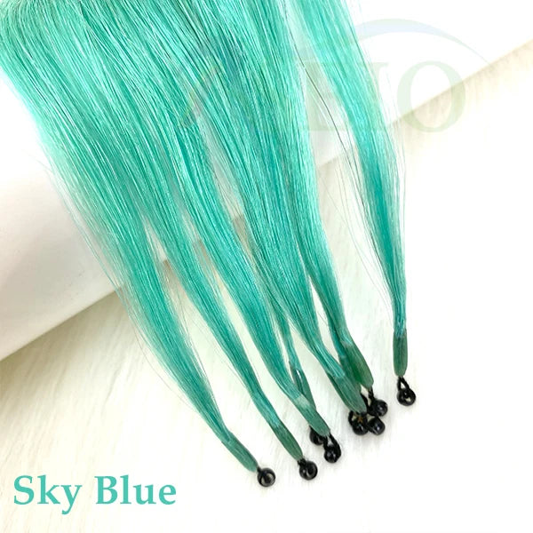 RESIO Color  8D Tip Hair Extensions 100% Real Human Hair Microbeads Extensions Color Purple Blue Pink Gray 18-20inch 0.5g/Strand