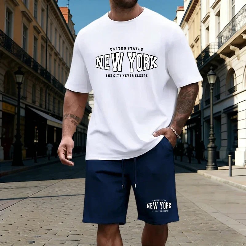 Mens T-Shirt Tracksuit Printing Casual Jogging Sportswear Outdoor Sports Adult Clothing Summer High Quality Short Sleeves Shorts