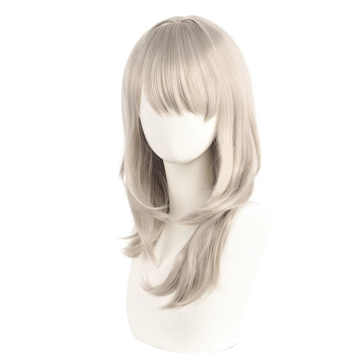 Long Straight Synthetic Wig Natural Ash Blonde Cosplay Hair for Women Anime Girl Costume Daily Party Heat Resistant Fiber