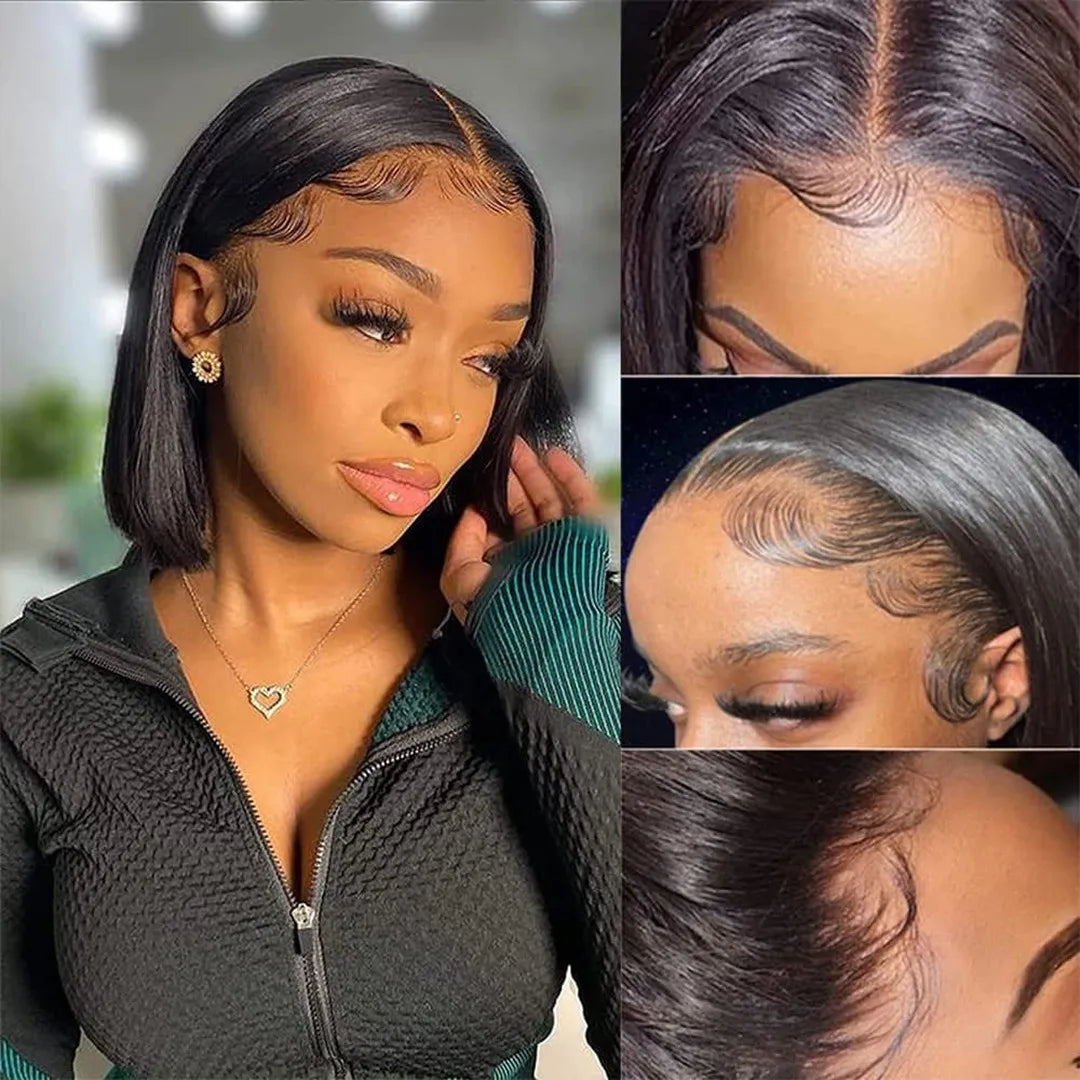 Short Bob Wigs Human Hair 13x6 Bone Straight HD Lace Front Wig 4x4 5x5 Lace Closure Wig Human Hair Wigs For Woman Natural Hair