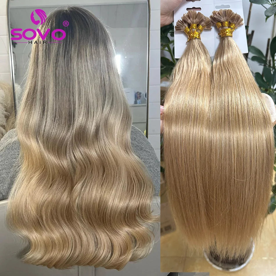 V Tip Hair Extensions Real Human Hair Keratin Human Hair Extensions  Natural Hair Italy Keratin Glue Machine Remy Hair 50 Strand
