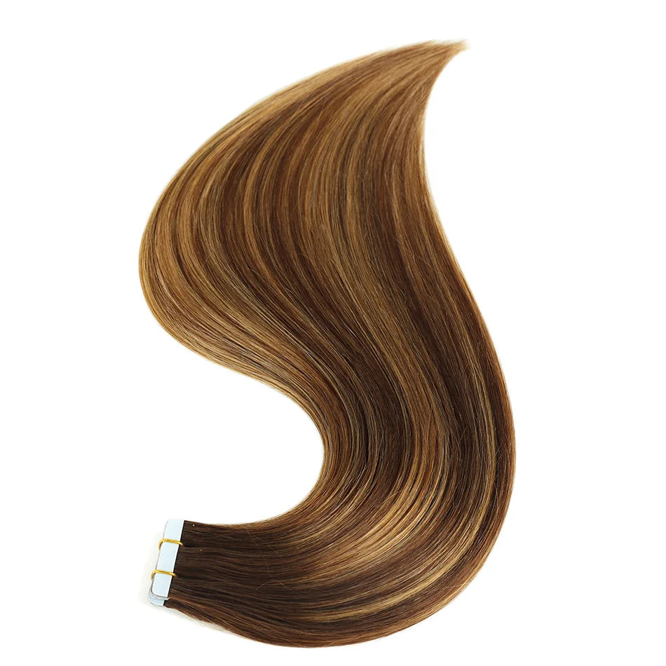 BHF Tape In Hair Extensions Human Hair 20pcs/Pack European Remy Straight Invisible Tape Ins Adhensive 100% Human Hair For Salon