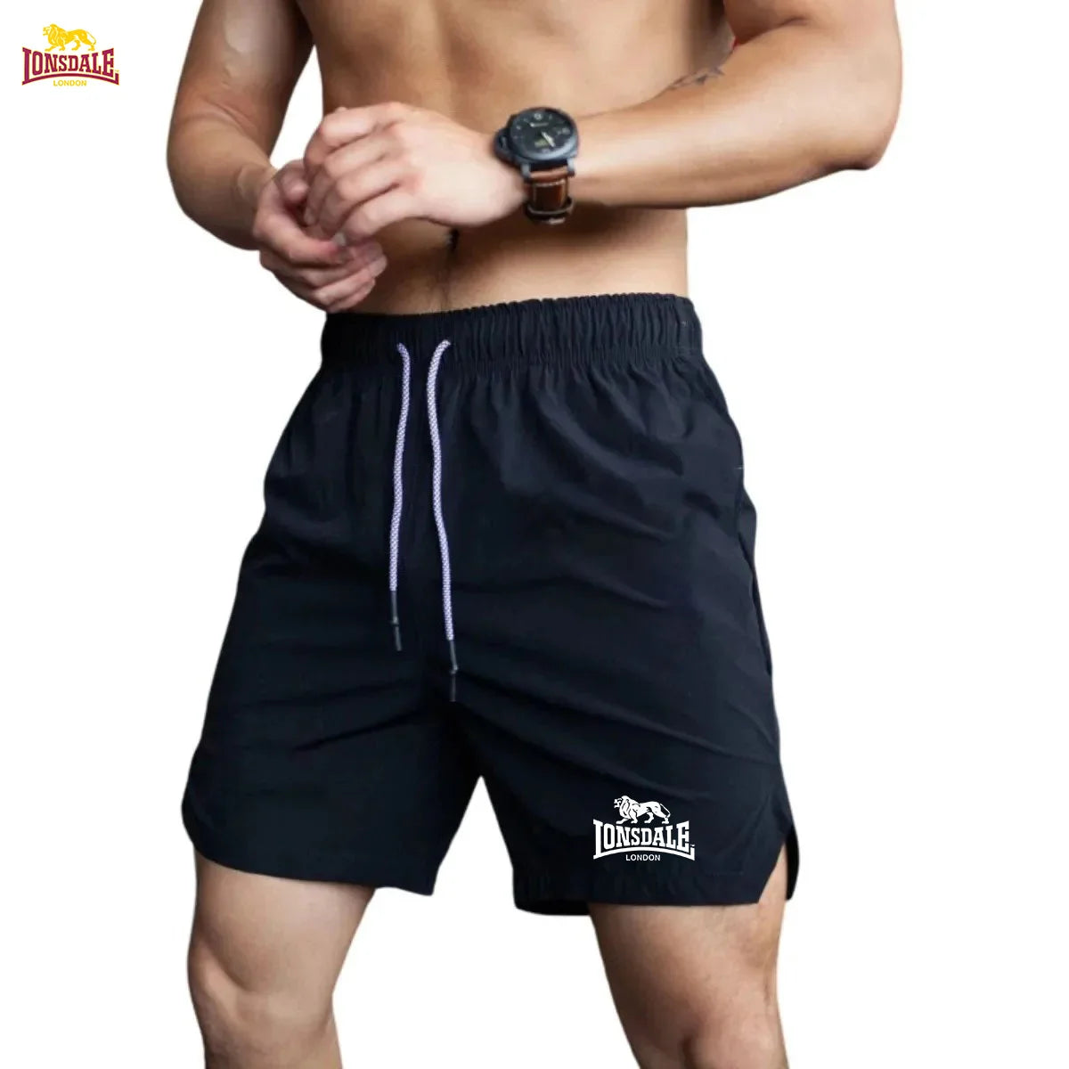 LONSDALE quick-drying and fast-drying summer shorts, men's casual sports shorts, breathable beach pants, suitable for fitness an
