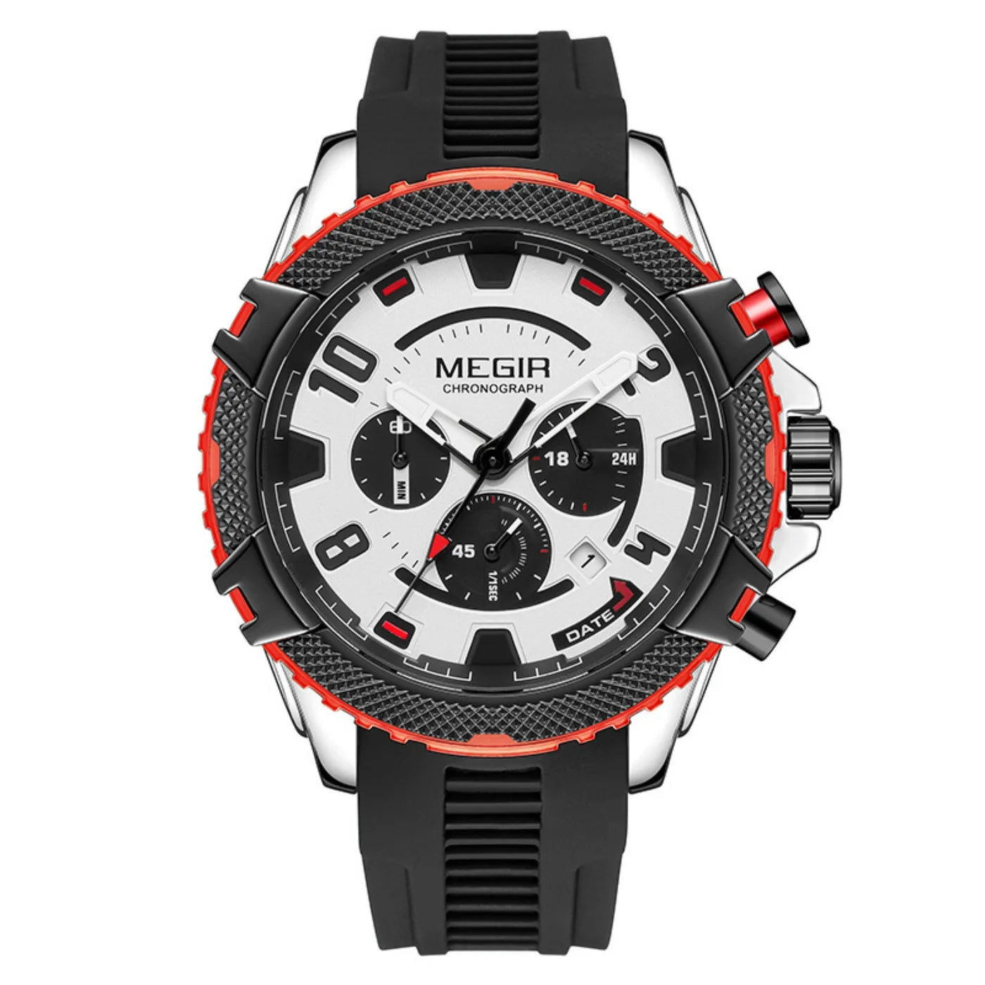 MEGIR 48MM Dial Chronograph Men's Quartz Watches Waterproof Luminous Sport Casual Wristwatch with 24-hour Auto Date Gift for Man