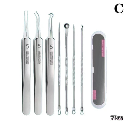 7/8Pcs Blackhead Remover Kit Professional Blackhead  Needle Skin Care Tools Stainless Steel Pimple Extraction Tools