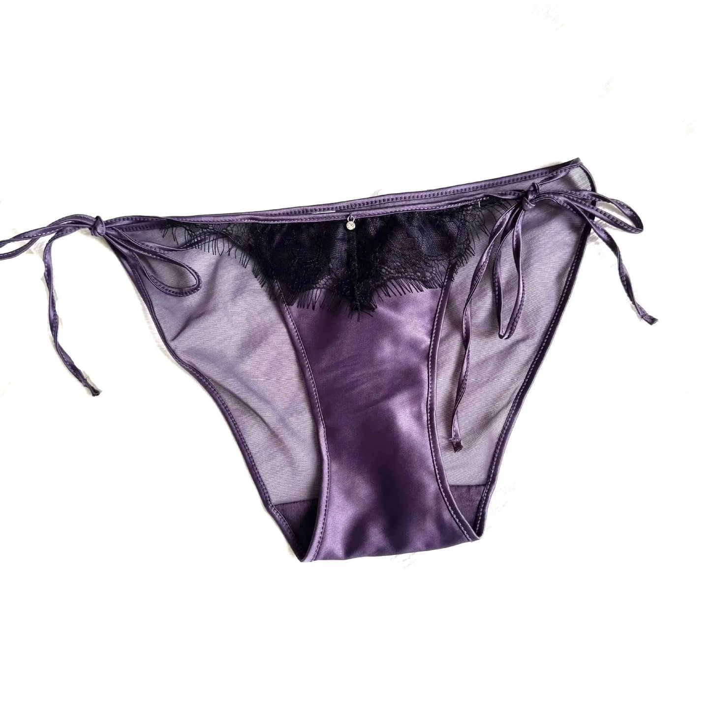 French Romantic Lace Mesh Sexy Women's Underwear Low Waist Cotton Crotch Satin Transparent Panties Thin Erotic Briefs Lingerie