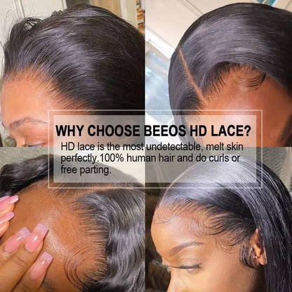 13x6 Transparent HD Lace Frontal Wigs Highlight Wig Human Hair HD Lace Wigs Quick Weave Wigs Deep Part Brazilian Hair For Women