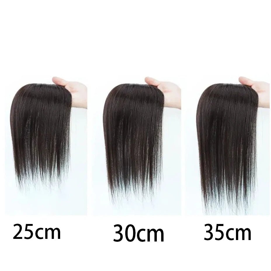 Human Hair Topper Silk Base Great Coverage for Thinning Hair or Hair Loss 9x13cm Silk Top Hair Topper with Clips Breathable