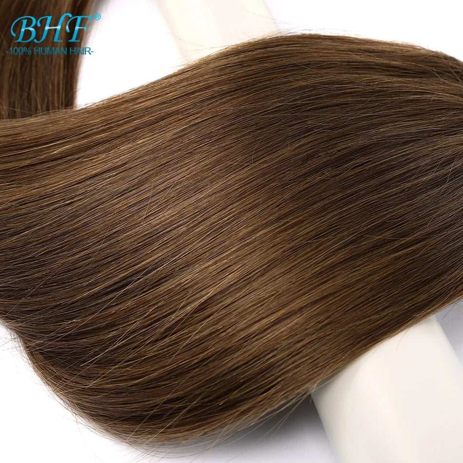 BHF Tape In Hair Extensions Human Hair 20pcs/Pack European Remy Straight Invisible Tape Ins Adhensive 100% Human Hair For Salon