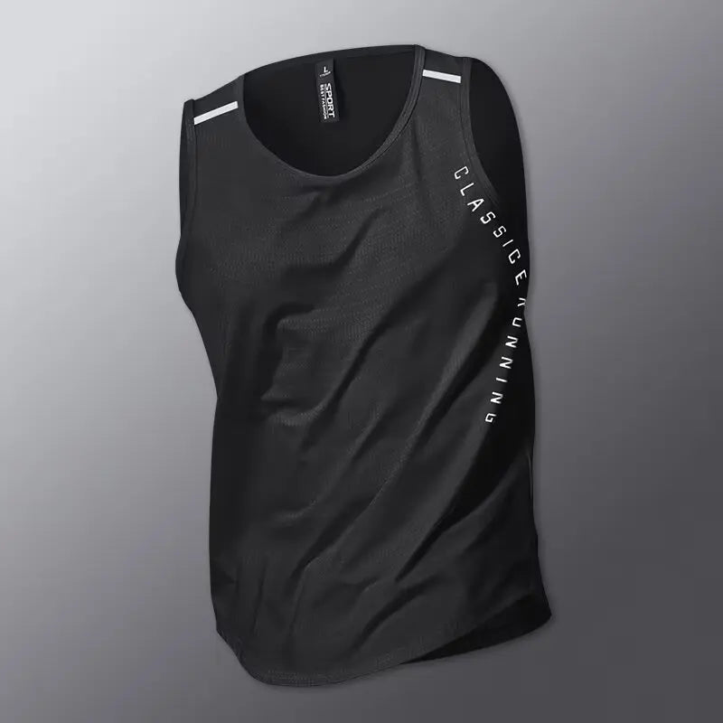 Sports vest men's fitness summer ice silk top running sleeveless quick drying clothes, camisole loose basketball training t-shir
