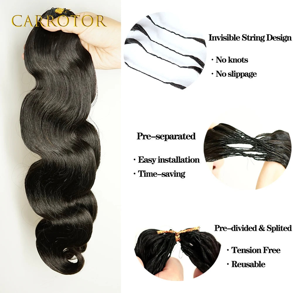 Pre Separated Crochet Hair Body Wave Crochet Human Hair for Black Women Extensions Human Hair Water Wave Bundles Knotless Hair