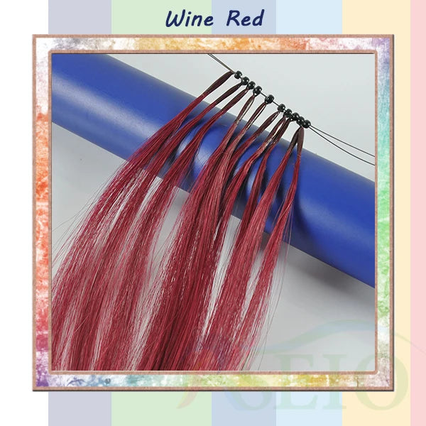 RESIO Color  8D Tip Hair Extensions 100% Real Human Hair Microbeads Extensions Color Purple Blue Pink Gray 18-20inch 0.5g/Strand
