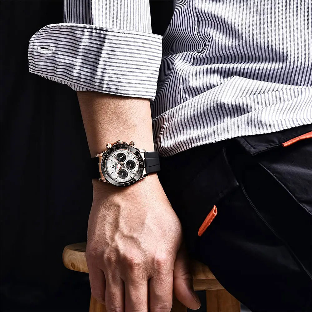 PAGANI DESIGN New VK63 Quartz Watch 40mm Men Wristwatch Chronograph Stainless Steel Waterproof Clock Top Brand Gift Watches Man
