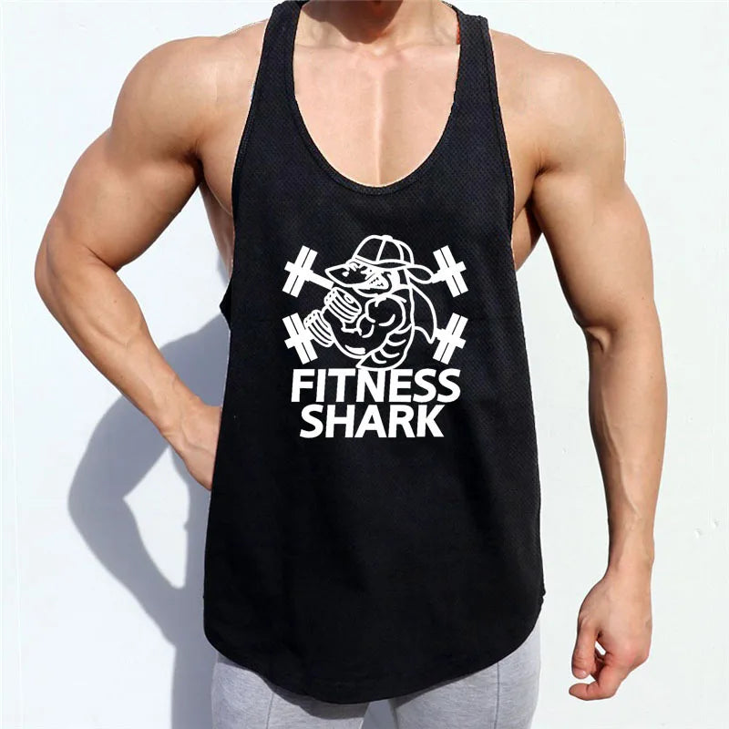 Summer Mesh Mens Fitness Tank Tops Y-back Bodybuilding Sleeveless Vests Mesh Quick Dry Gym Clothing Running Sport Muscle Shirts