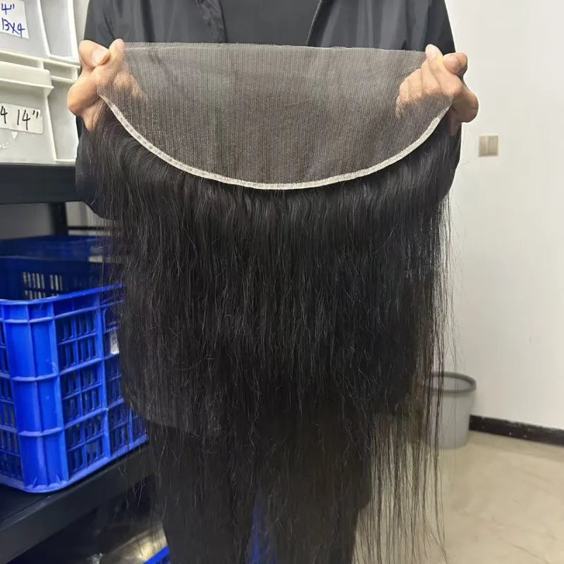 Human Hair 13x6 Lace Frontal Pre Plucked with Baby Hair 150% Density 10-22'' 2x6 Lace Closure Remy hair for Women Natural Color