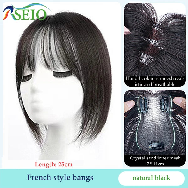 RSEIO Hair Toppers 7x11cm Women Topper Hair Natural Hair Wig 100% Human Hair Clip In Hair Extension For Women