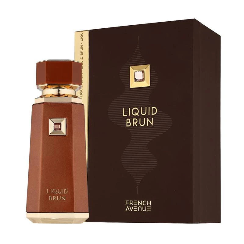 Liquid Brun Eau de Parfum Spray by Fragrance World French Avenue 3.4 Oz for Men - Warm Spicy & Woody Scent with Bourbon Vanilla & Musk Notes