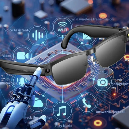 1 pair L802 AI smart sunglasses 8-megapixel HD camera anti-shake waterproof translation video recording calling photo-taking