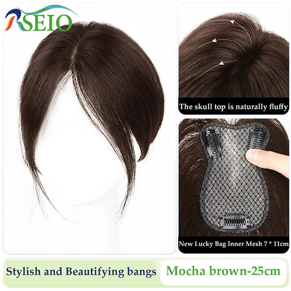 RSEIO Hair Toppers 7x11cm Women Topper Hair Natural Hair Wig 100% Human Hair Clip In Hair Extension For Women