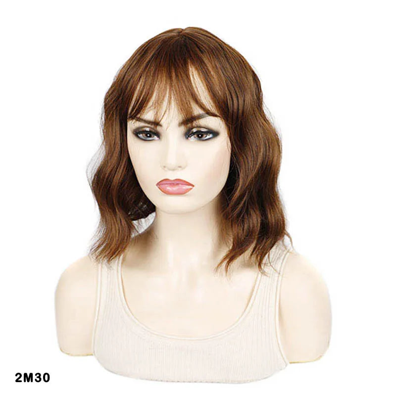 Jeedou 14 Inch Water Wave Bob Wig With Air Bangs Matte Synthetic Short Wavy Wigs For Women Daily Cosplay Colorful Wig