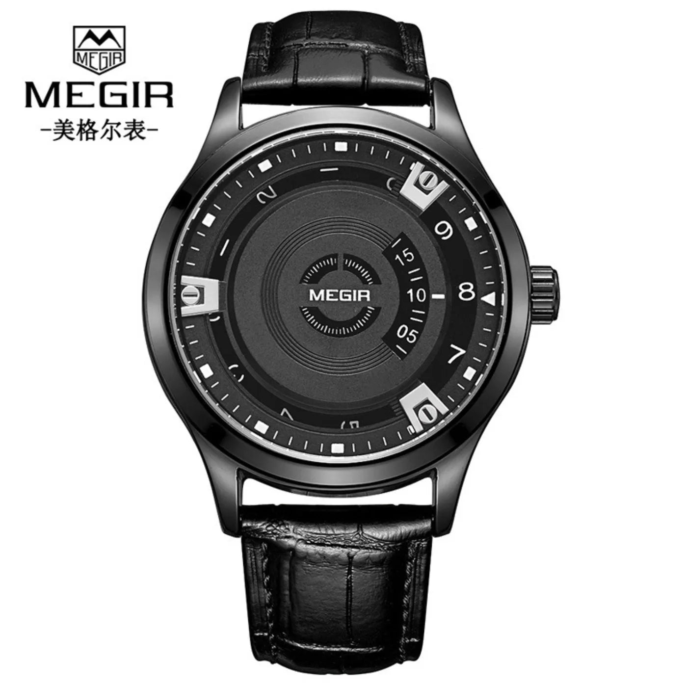 MEGIR Men Watches Luxury Leather Strap Sport Military Watch Male Clock Waterproof Casual Quartz Wristwatch Reloj Hombre 1067