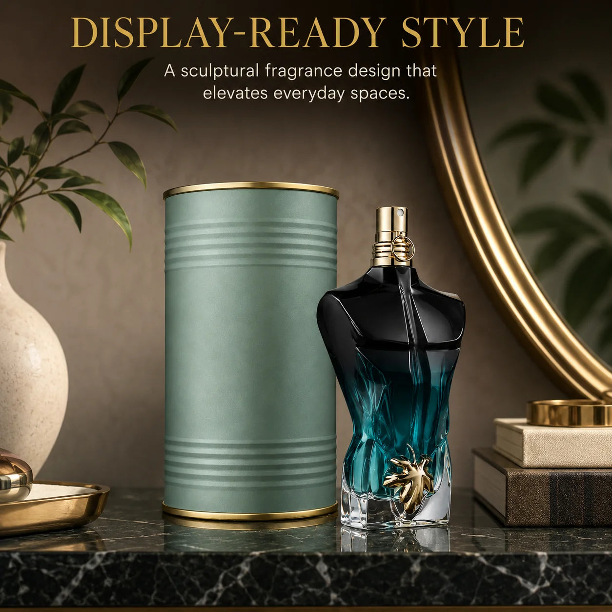 Premium Luxury Black Blue Torso Men Perfume 100ml 3.4oz CologneSpray Fresh Aquatic Scent Masculine LongLasting Metal Tin Gift Box